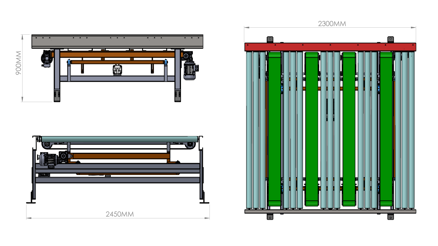 90-Degrees-Cross-Conveyor-Dimension