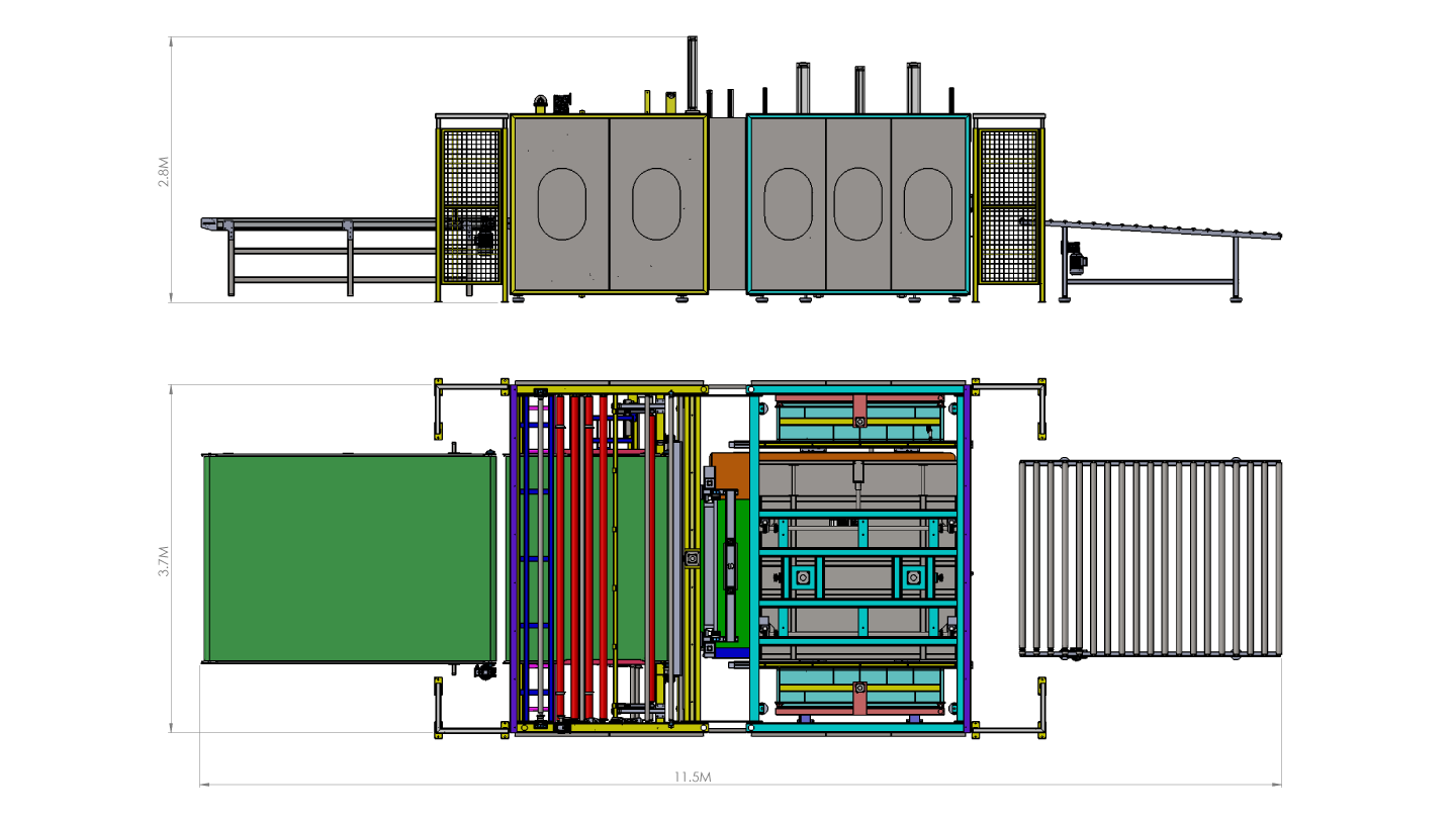 Automatic-Mattress-Packaging-Machine-PneumaticPress-Dimension