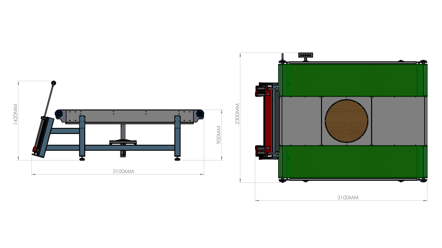 Quality-Control-Conveyor-with-Flipper-Dimension